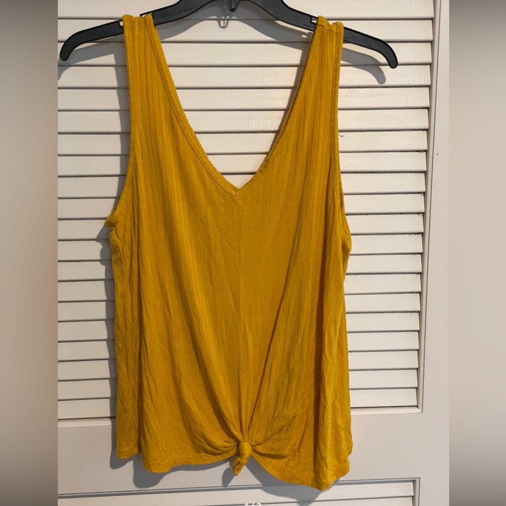 Yellow V-neck tank top